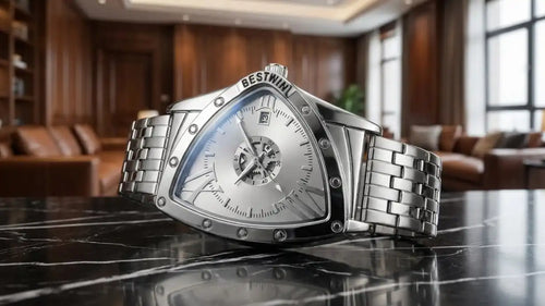 AURION Men's Triangular Stainless Steel Watch